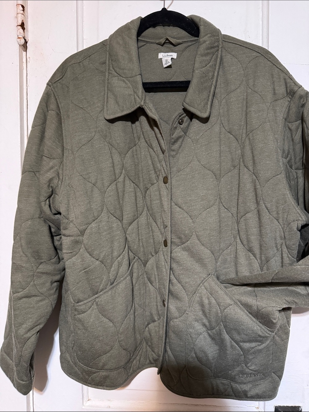 L.L. Bean Women's Quilted Puffer Jacket in Olive